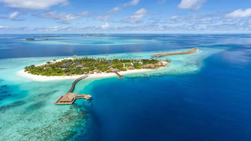 Luxury overwater villas and private pool at Hurawalhi Island Resort, a top romantic honeymoon escape in Maldives.